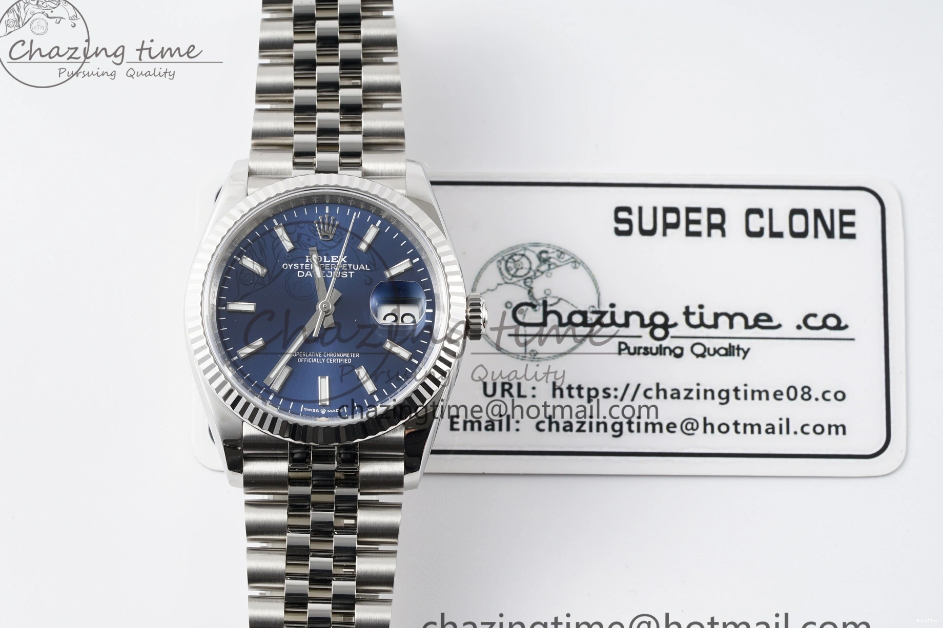 MiroTime 0512 BestValue DateJust 36 SS 116234 VSF 1:1 Best Edition 904L Steel Blue Stick Dial on Jubilee Bracelet VS 2091